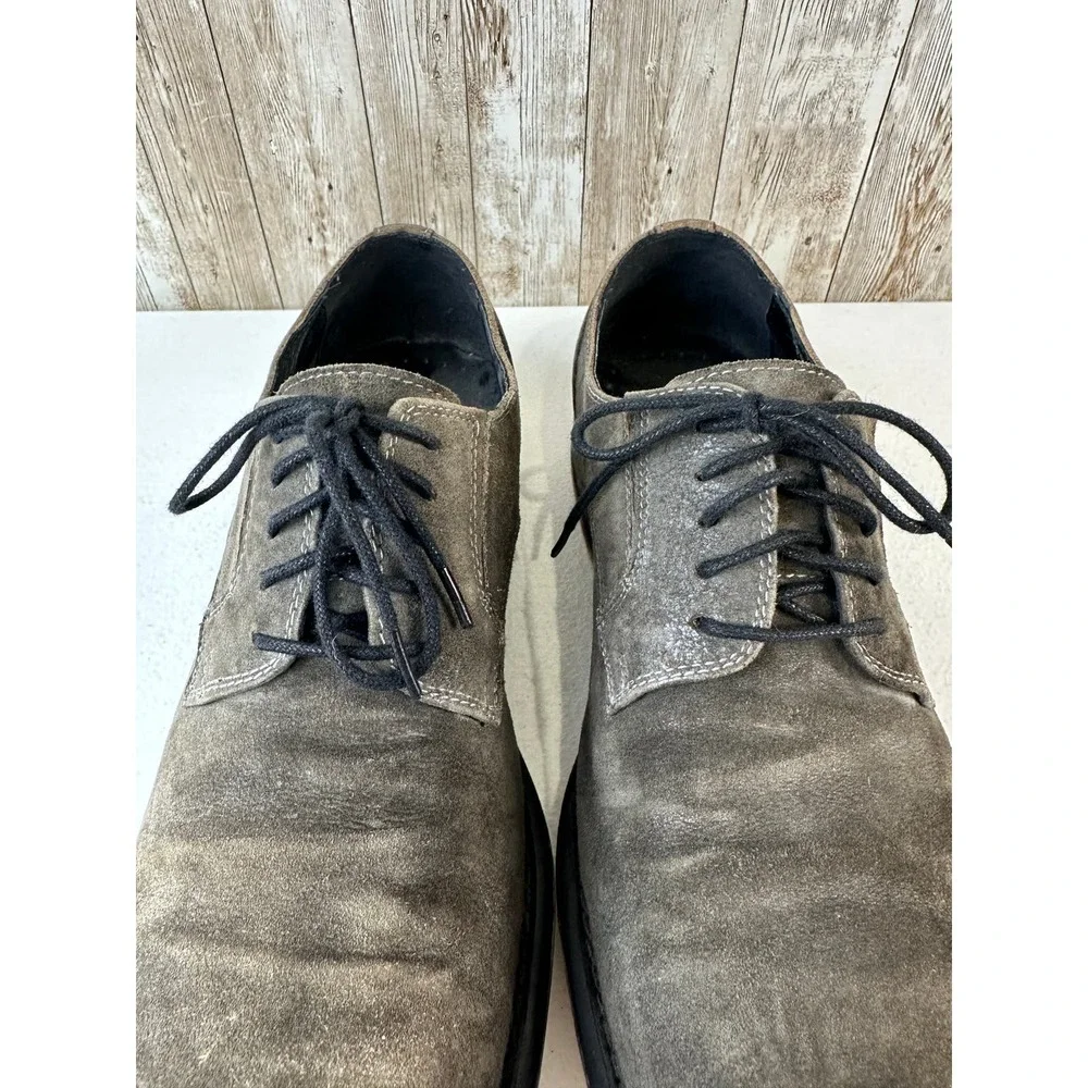 Gray Saks Fifth Avenue Star Dom‎ Mens Shoe Sz 8 Brown Leather Suede Lace Up